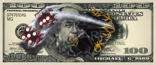 $100 Bill with Dice by Michael Godard