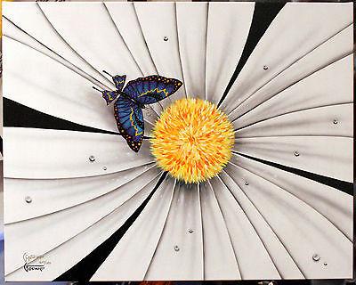 Black and White Flower - Butterfly by Michael Godard