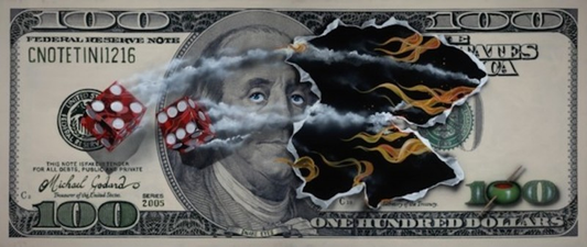 $100 Bill Snake Eyes by Michael Godard