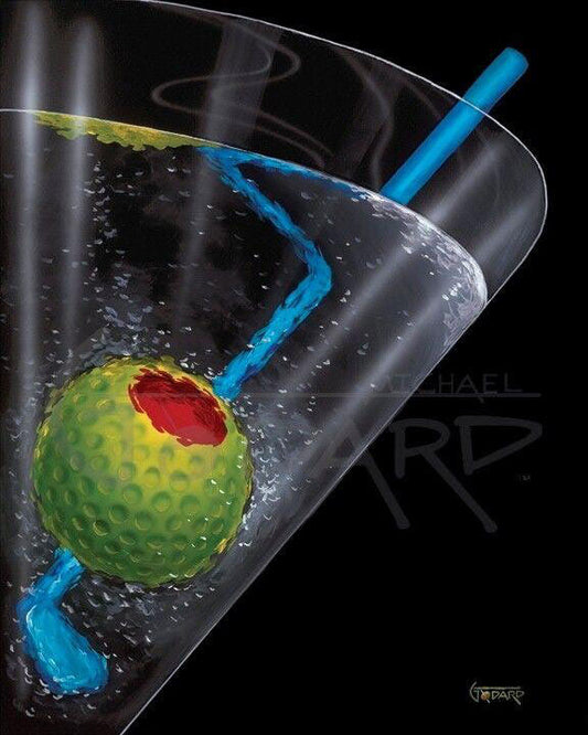 Golf Martini by Michael Godard, limited edition canvas giclee